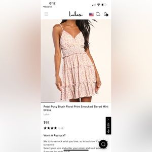 Petal Posy Blush Floral Print Smocked Tiered Mini Dress